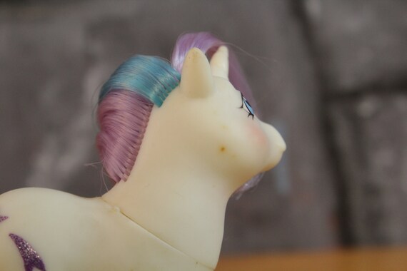 My Little Pony G1 Baby Glory Unicorn Pony White Purple Blue Hair