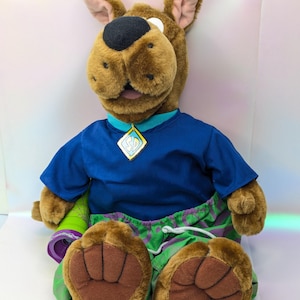 Scooby Doo Fright Light Scared Silly Ghost Flashlight 18" WORKS Talking shaking Soft Plush  Animated  1998 Vintage Toy Gift Stuffed Animal