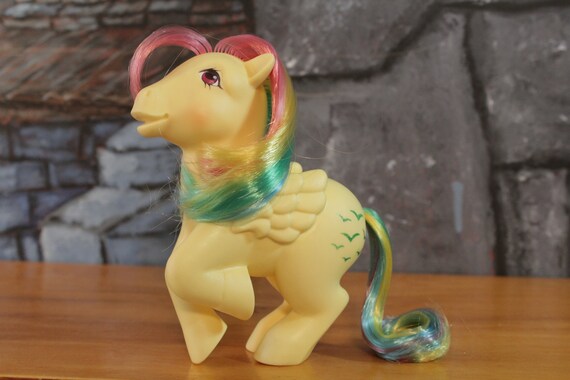 My Little Pony G1 Skydancer Yellow Cream Pegaus Winged Rainbow Etsy