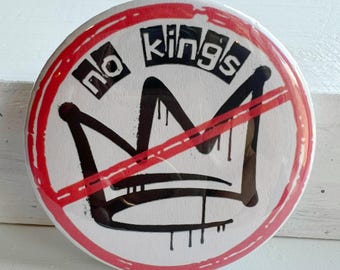 No Kings Day Pinback Button: Pro-Democracy Resistance