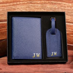 Gepersonaliseerde paspoorthoes en bagagelabelset,gepersonaliseerde bagagelabels,kofferlabels unieke cadeaus,gepersonaliseerde reiscadeauset voor haar
