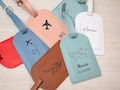 Custom Luggage Tag Personalized Leather Luggage Tag Engraved Monogram Luggage Tag Best Friend Gift Travel Gift for Couple Party Favor Tag