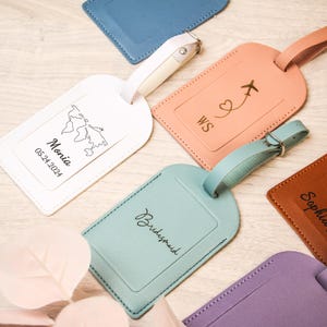 Monogramm Gepäckanhänger, personalisierter Leder Kofferanhänger, Hochzeitsgepäckanhänger, Reisegeschenk für sie, Brautjungfer Geschenke, Weihnachtsgeschenke