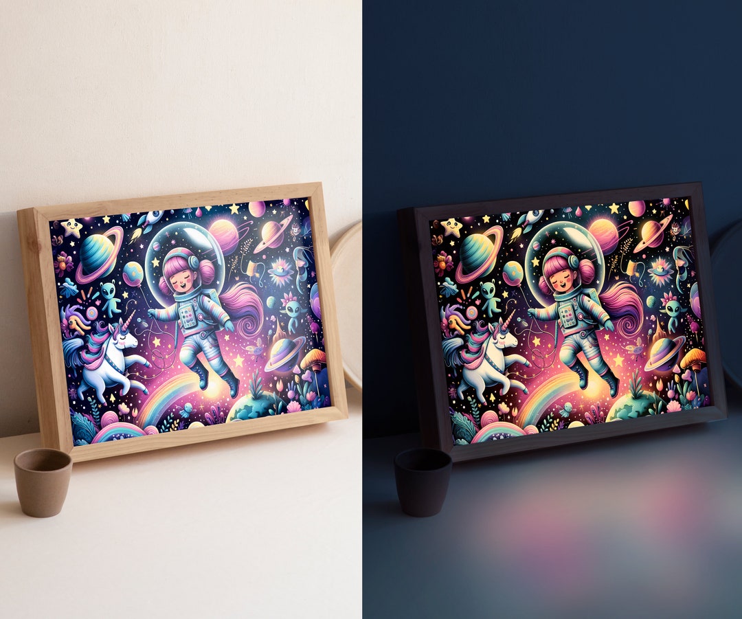 Led Light Wall Art for Kids, Baby Night Light, Nursery Wall Art, Wooden ...