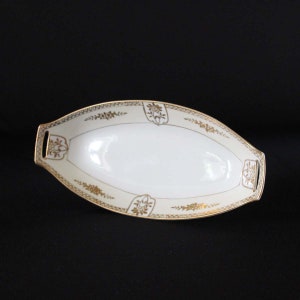 Noritake Gold Moriage Sellerie Schale - Serviertablett - Noritake China Porzellan - Made in Japan - angehoben Gold Blumendekoration - Servierplatte
