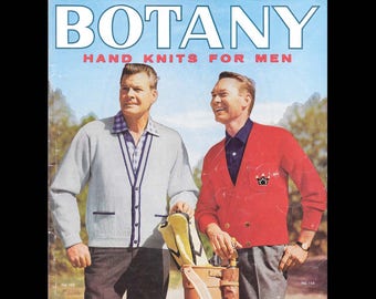 Plantkunde handbreisels voor mannen - Volume 12 - Vintage breien en haak boekje c. 1958 - Plantany Yarns Inc - Retro gebreide kleding patronen