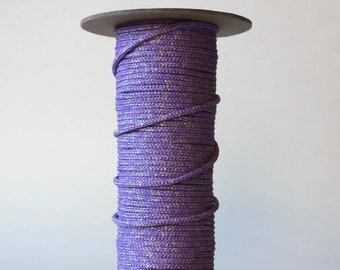 Spool of Vintage Cord in Lilac Purple and Silver Sparkle