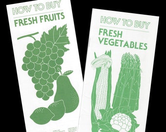 How To Buy Fresh Fruits and How To Buy Fresh Vegetables - Vintage Booklets c. 1977 - United States Department of Agriculture Bulletins