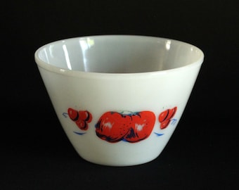 Fire King Apples & Cherries Mixing Bowl - Anchor Hocking Splash