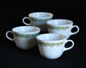 Spring Blossom or Crazy Daisy Corelle Livingware Mugs - Set of 4 - Coffee - Tea - Hot Cocoa - Corning Ware - Cup - Retro Kitchen - 1970s