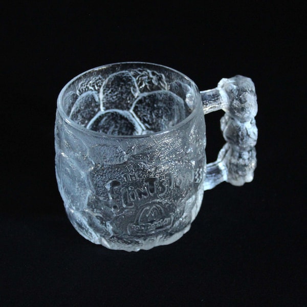 Flintstone's Rocky Road Mug - Collectible Advertising Glass c. 1993 - McDonald's Promotional Glass - The Flintstones Cartoon