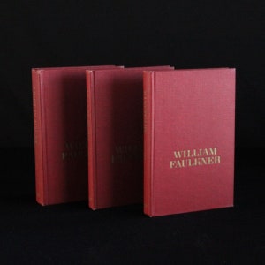 Collection of William Faulkner Novels - Light in August - As I Lay Dying - Sanctuary - Vintage Books c. 1950s - Random House - Hardcover