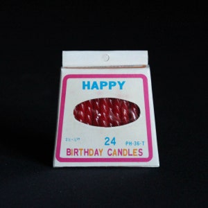 Jahrgang P&H Marke alles Gute zum Geburtstag Kerzen - neue alte Lager - 24 Kerzen in Originalverpackung - rote Spirale Kerzen - Party - Feier