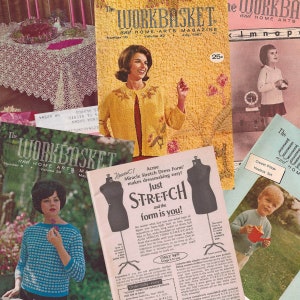 The Workbasket and Home Arts Magazine Issues - Vintage Magazines - 1960s - Crafting - Patterns and How To&#39;s - Crochet - Knit - Tatting