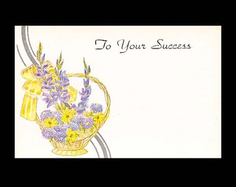Vintage Floral Shop Gift Tags and Greetings - To Your Success - Small Cards - Paper Ephemera - Scrapbooking Supplies