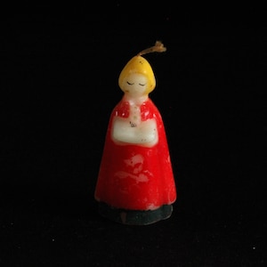 Small Vintage Caroling Angel Candle - Novelty Holiday Candle Decoration - Christmas Decor - Vintage Christmas