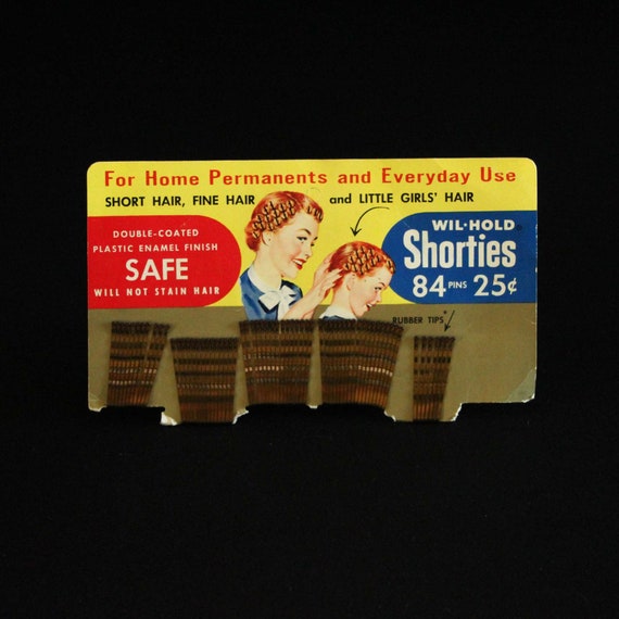 Vintage Wil-Hold Shorties Bobby Pins on Original … - image 1