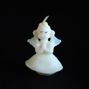 Gurley Angel Girl Candle - Novelty Holiday Candle Decoration - Christmas Decor - Figural Wax Candle - Vintage Christmas