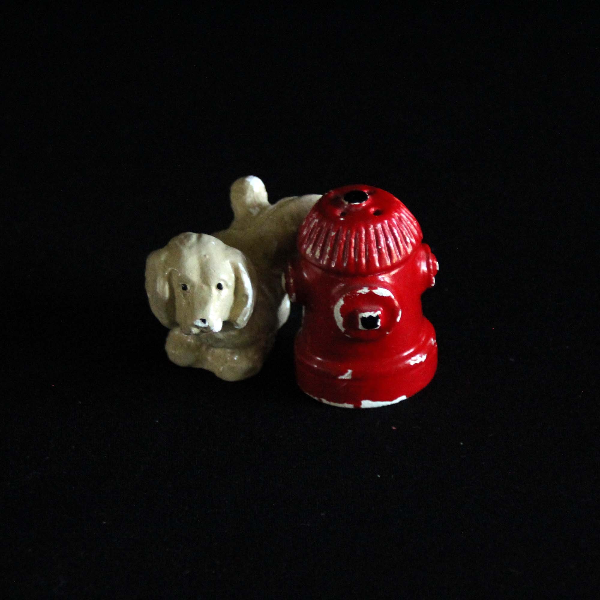Vintage Dog and Fire Hydrant Salt and Pepper Shaker Set Etsy