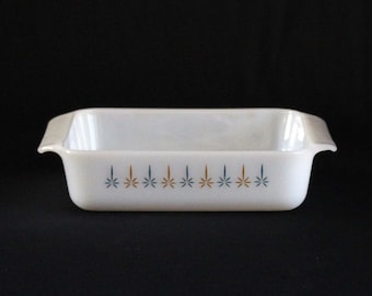 Fire King Candleglow Casserole Dish - Anchor Hocking Ovenproof Baking Dish 435 - Made in USA - Retro Kitchen - Square Baking Pan