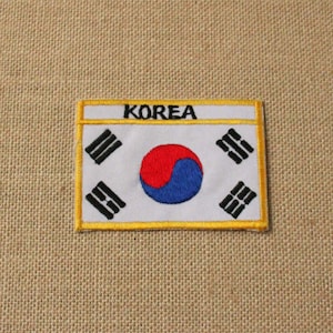 Koreanische Flagge nähen auf Patch - Korea - Nationalflagge - Länder der Welt - Kleidung Patch