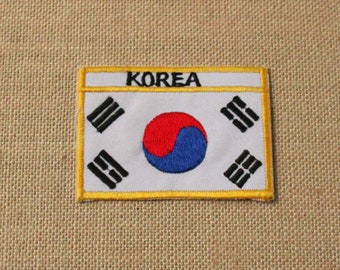 SOUTH KOREA FLAG embroidered iron-on PATCH KOREAN REPUBLIC SEOUL Taegeukgi NEW 