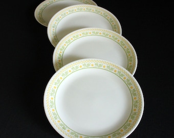 Corelle Sunshine Luncheon Plates - White With Yellow and Green