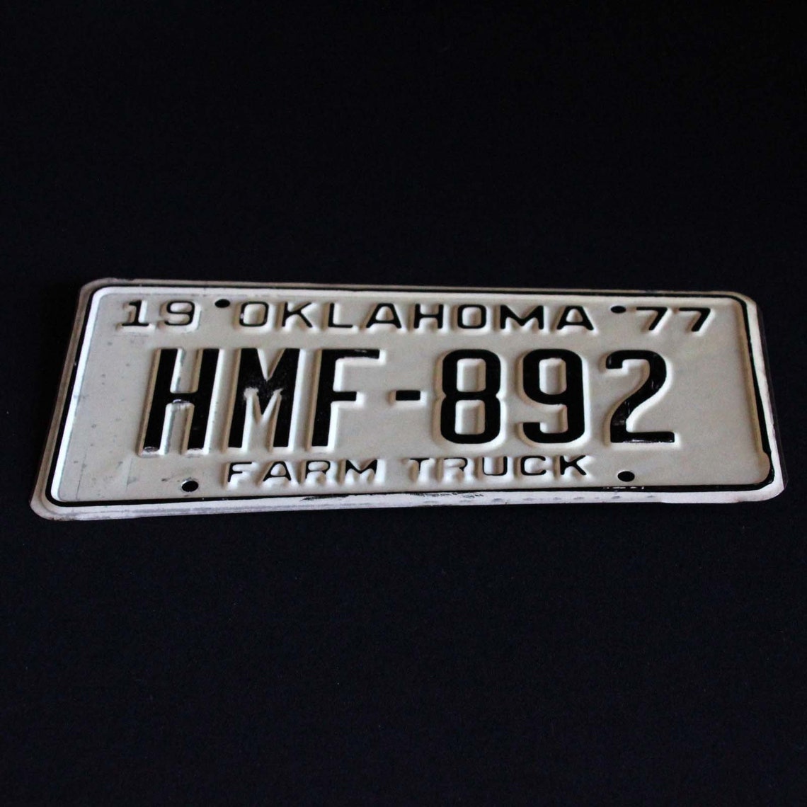 Oklahoma Farm Truck License Plate 1977 Automobile Car Etsy