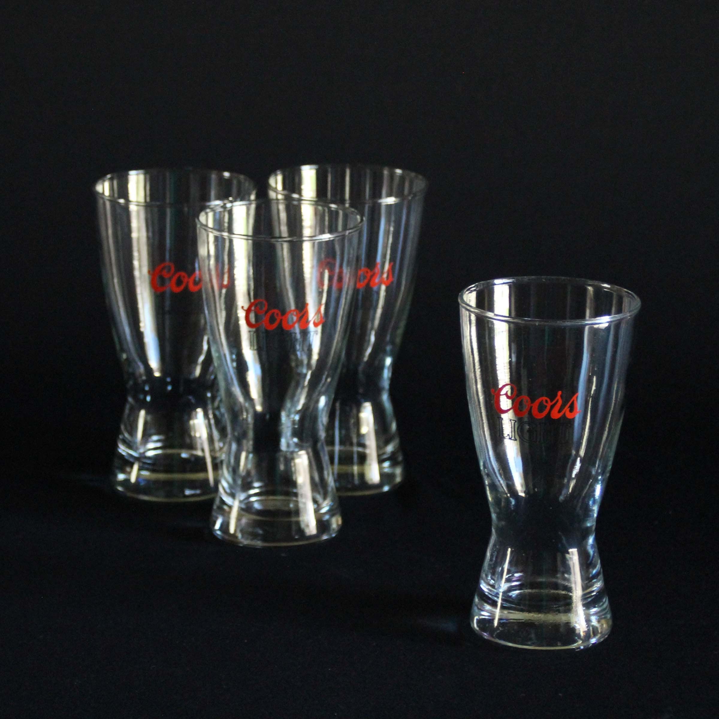 Coors Light Beer Glasses Set of 4 Retro Barware Beer Etsy