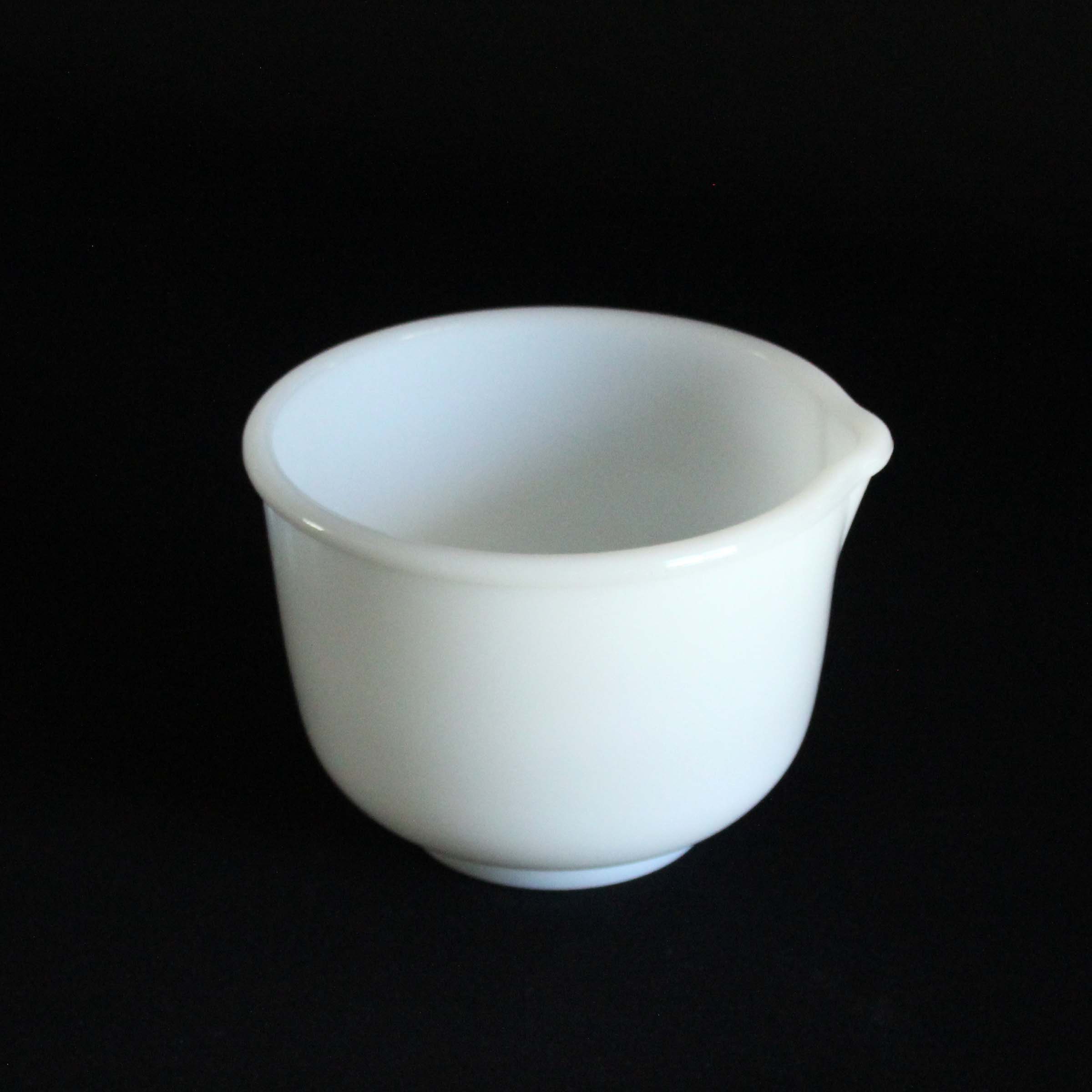 Glasbake 17 White Milk Glass Large Mixing Bowl With Pour Spout