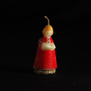 Small Vintage Caroling Angel Candle - Novelty Holiday Candle Decoration - Christmas Decor - Vintage Christmas
