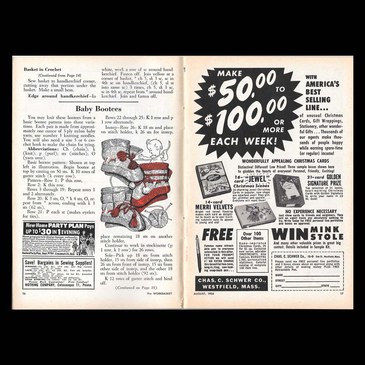 The Workbasket Vintage Craft Magazine c. August 1954 | Etsy