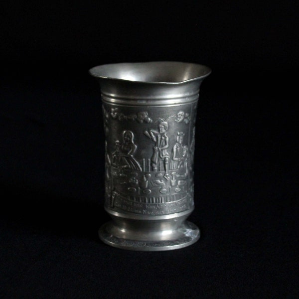 Vintage Quist Pewter Mug or Chalice - Made in Western Germany - Who Does Not Love Wine, Women, and Song Remains A Fool Lifelong - Poured Tin