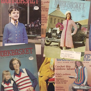 The Workbasket and Home Arts Magazine Issues - Vintage Magazines - 1970s - Crafting - Patterns and How To&#39;s - Crochet - Knit - Tatting
