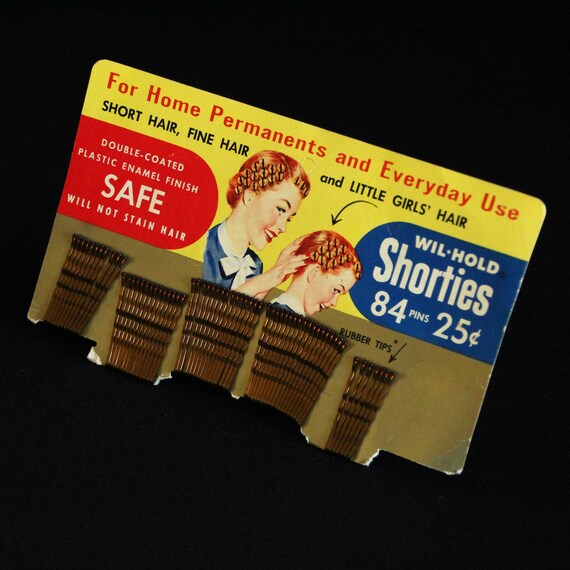 Vintage Wil-Hold Shorties Bobby Pins on Original … - image 9