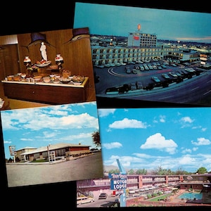 Cartes postales de voyage vintage de motels - Lot de 3