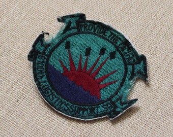 USAF 6100th Logistics Support Squadron Sew On Patch - Provide the Pacific - Tachikawa Air Field, Japan - Air Force Flight Suit Badge Patch