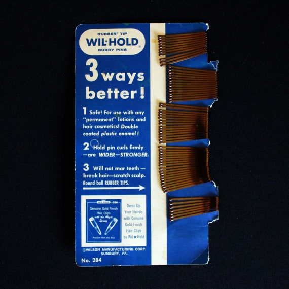 Vintage Wil-Hold Shorties Bobby Pins on Original … - image 2