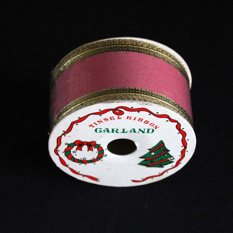 Vintage Tinsel Ribbon Garland on Original Spool Fantasia Etsy