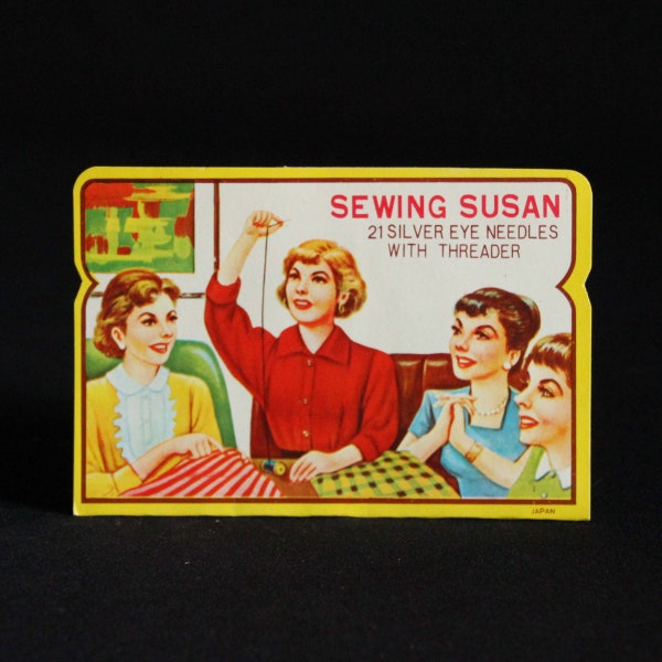 Vintage Sewing Susan Needle Book - Decorative Sewing Needle Package - Small 21 Needle Size