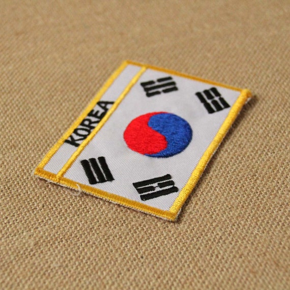 韓国国旗の縫い付けパッチ - 韓国 - 国旗 - 世界の国々 - 衣類のパッチ