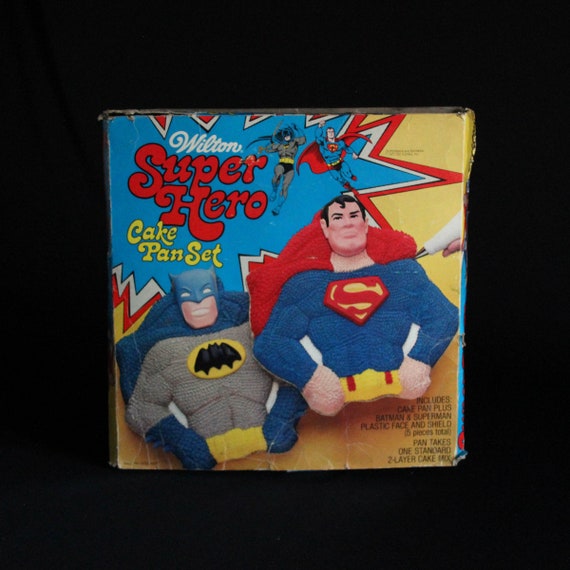 Vintage 1970's Wilton Super Hero Cake Pan Set 1977 DC Comics Batman Superman  New Complete Box Baking Instructions Best Gift Decor - Etsy