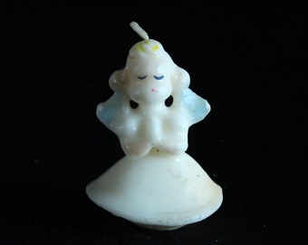 Gurley Angel Girl Candle - Novelty Holiday Candle Decoration - Christmas Decor - Figural Wax Candle - Vintage Christmas