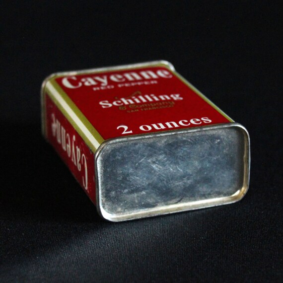 Vintage Schilling Spice Tin - Cayenne Red Pepper - Spice Container
