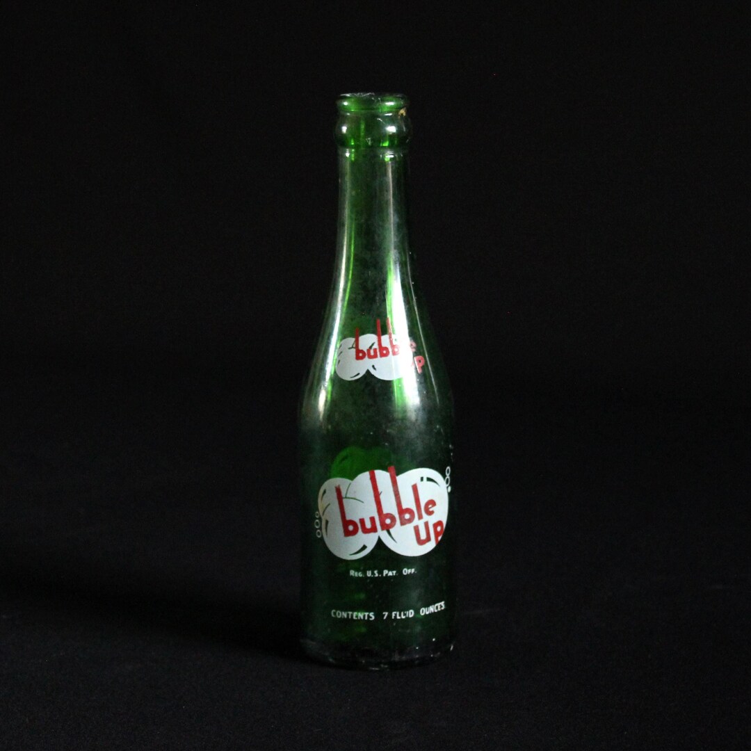 Vintage Bubble up Soda Bottle 7 Ounce ACL Bottle Vintage Advertising