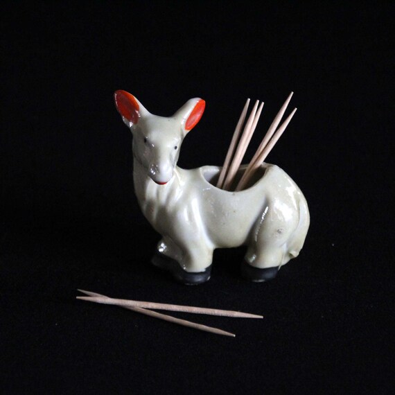 Vintage Toothpick Holder - Sheep or Donkey - Made in Japan