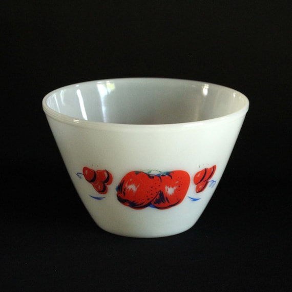 Fire King Apples & Cherries Mixing Bowl - Anchor Hocking Splash