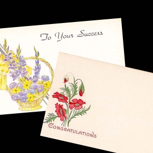 Vintage Floral Shop Geschenkanhänger und Grüße - Für Ihren Erfolg und Glückwünsche - Kleine Karten - Papier Ephemera - Scrapbooking Zubehör