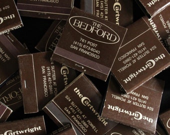 Collection of 20 Vintage Matchbooks from The Cartwright and The Bedford Hotels - Advertising - Travel Memorabilia - San Francisco