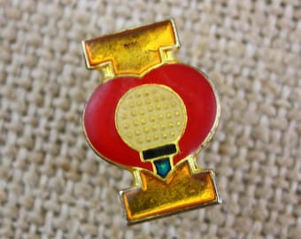 I Heart Golf - Enamel Pin by American Gag Bag Inc. - Vintage Novelty Pin c. 1980s